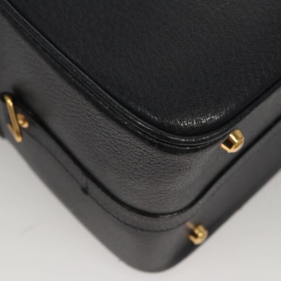 Gucci Vintage Bamboo Vanity Case Leather Navy Leather Handbag (Pre-Owned) - Picture 11 of 16